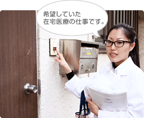 希望していた在宅医療の仕事です。